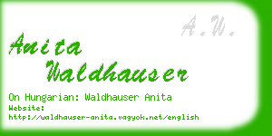 anita waldhauser business card